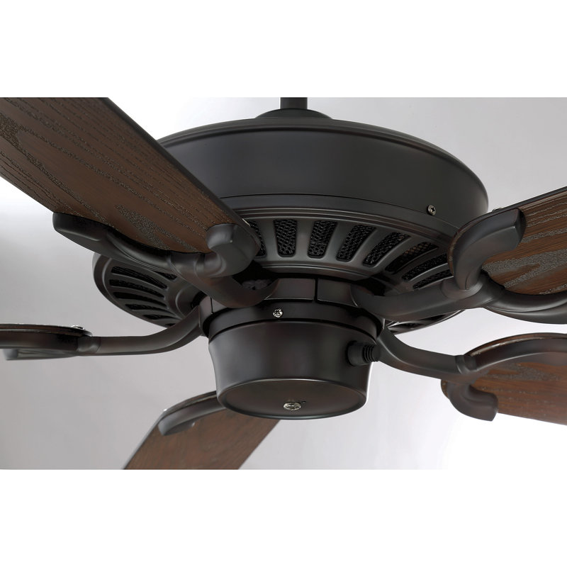 Ventilateur de plafond standard 52 pouces à 5 pales avec chaîne de traction Blayze, Bronze anglais, Noyer