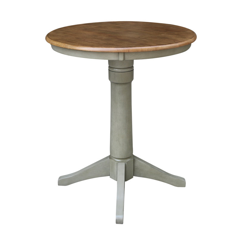 Gianluka Counter Height Solid Wood Dining Table, 35.9" H x 30" L x 30" W, Hickory/Stone