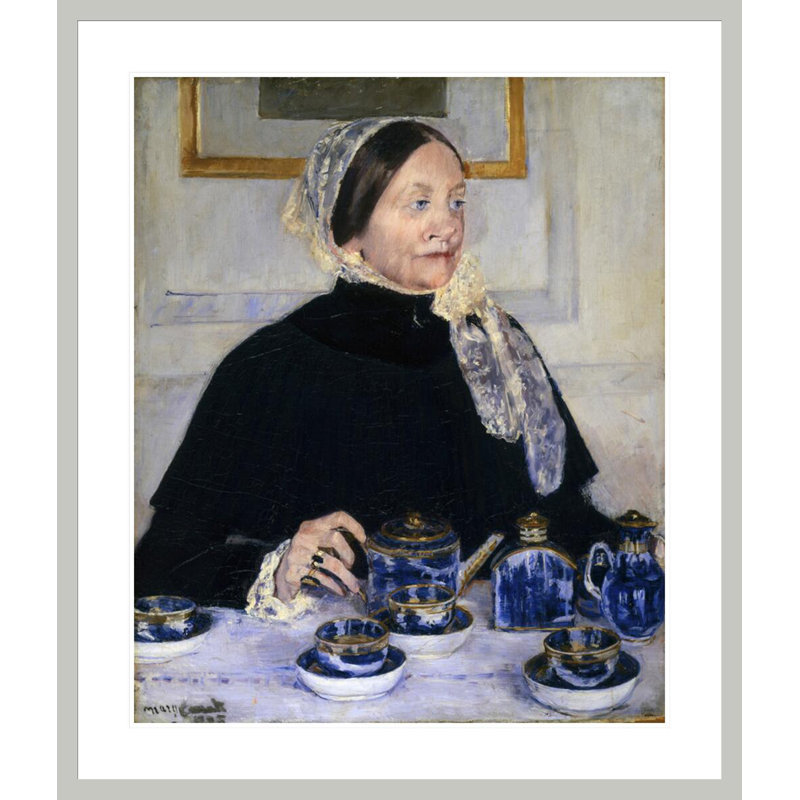 «Lady at the Tea Table» par Mary Cassatt, impression giclée encadrée, H 39,16 po x l 33,5 po