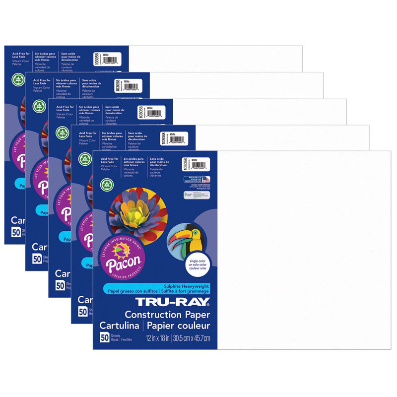 Papier de construction Tru-Ray, Blanc