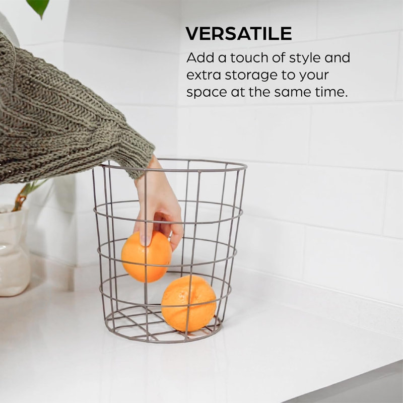 Panier en métal, H 10 po x l 9,5 po x P 8,5 po