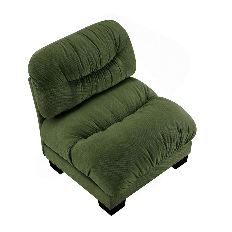 Canapé sans accoudoirs en chenille - vert, Vert
