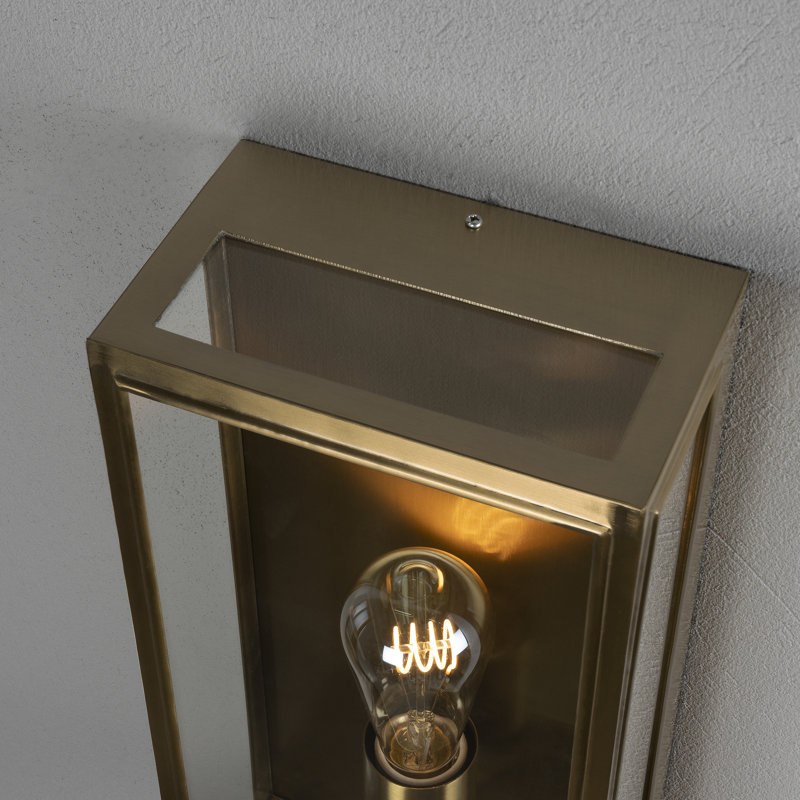 Carpi Modern Outdoor Wall Light Flush Mount, Brass, 40 cm H x 20.5 cm W x 12.5 cm D
