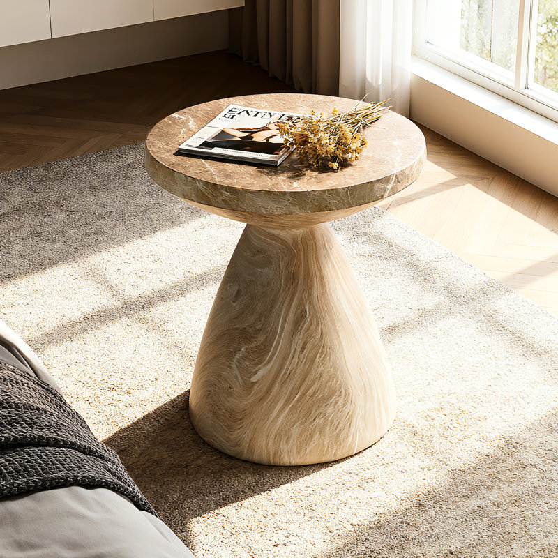 Tabouret de patio, couleur principale marbrée, table de bout décorative polyvalente, utilisation