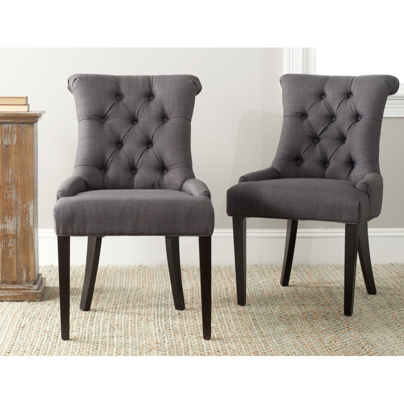 Bowie 19.7'' H Tufted Upholstered Side Chair, Charcoal