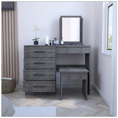Coiffeuse Maquillage Roxx, chambre, chêne fumé