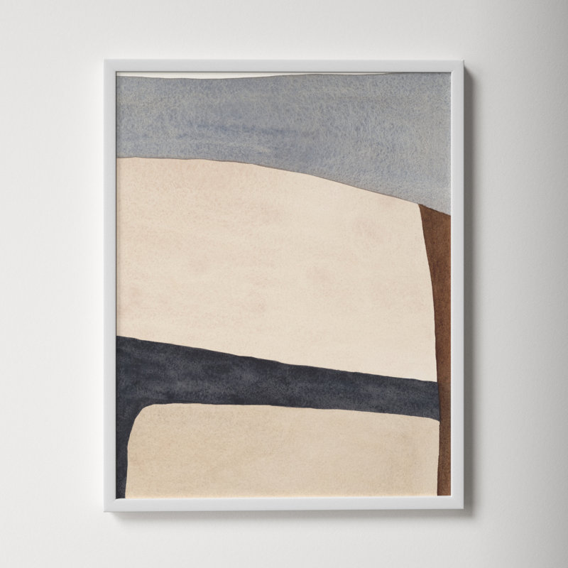 Divided By Blue 1 by Julia Balfour, White Framed, 25" H x 20" W x 1.25" D