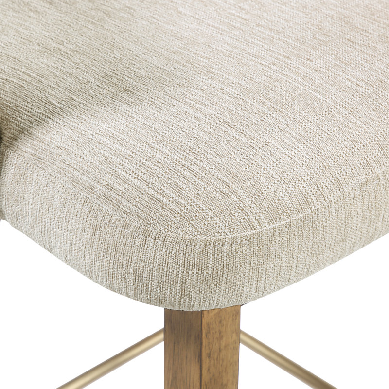 Tabouret de comptoir Elsie, Linen White/Medium Oak