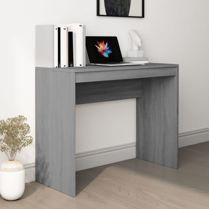 Neelam Desk Home Office Desk Computer Desk Workstation Table Engineered Wood, Grey Sonoma