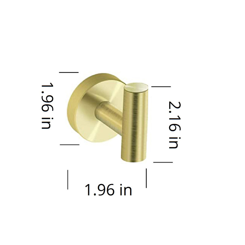 Bathroom Wall Mounted Towel Hook", Brushed Gold