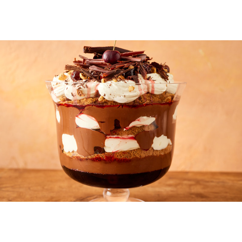 Jamie Oliver Big Love Showstopper Bowl, 22cm, Large Fluted and Footed Glass Trifle Dish