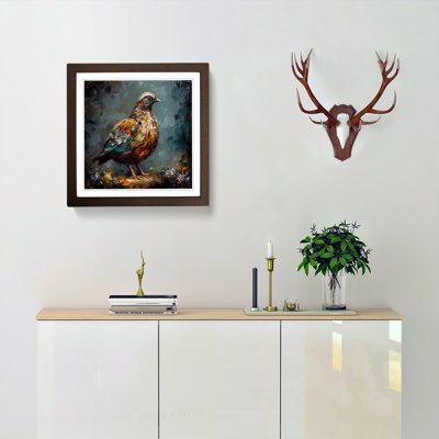 Partridge Palette Knife Painting - Framed Print