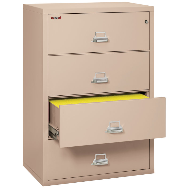 Fireproof 4 - Drawer File Cabinet, Champagne, Key Lock