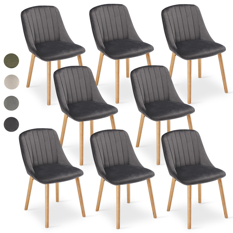 48.5cm H Upholstered Side Chair, Dark Grey Velvet