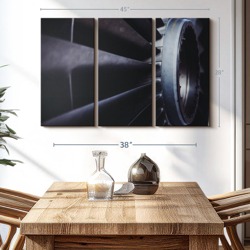 "Moteur d'avion" sur toile, H 28 po x l 45 po x P 1,25 po