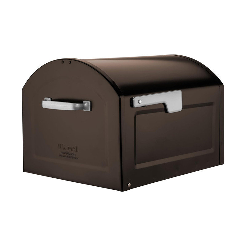 Centennial Rubbed Bronze Extra Large Steel Post Mount Mailbox