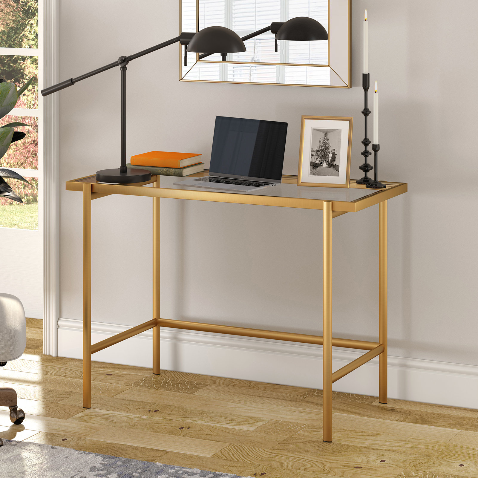 Mercutio Metal Architect Lamp Lamp, Blackened Bronze