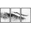«Black & White Mountain Forest Valley Nature Wilderness», reproduction sur toile 3 pièces-90847661-90847663
