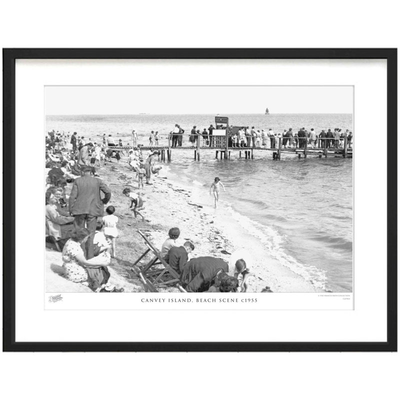 Canvey Island, Beach Scene C1955 by Francis Frith - Single Picture Frame Print, 45cm H x 60cm W x 2.3cm D