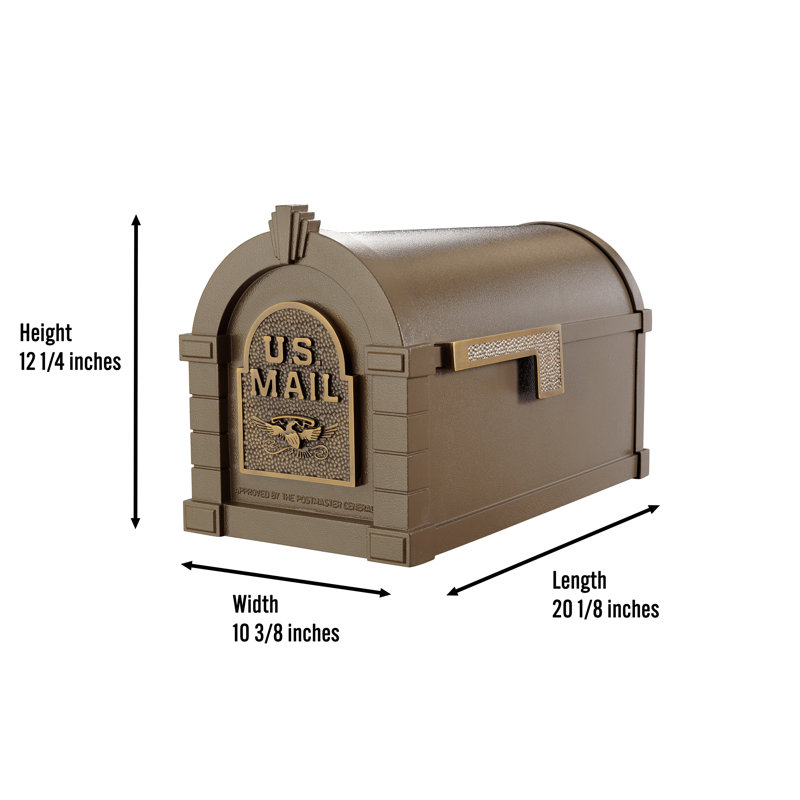 Bronze Aluminum Mailbox with Polished Brass Eagle Accent