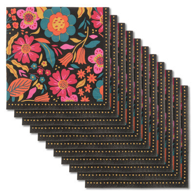 Serviette en papier de déjeuner rétro floral (F24)
