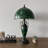Haydee Tiffany Table Lamp Green Leaves Stained Glass Shade And Base LED Bulbs Included 12"W*12"D*22"H -1807225054