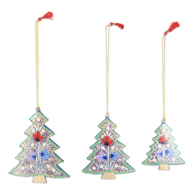 Ensemble de 3 figurines suspendues forêt
