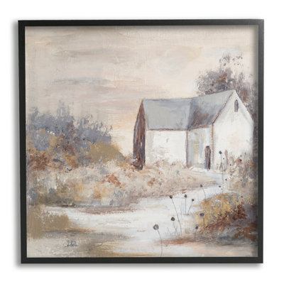 Maison de campagne avec de hautes herbes traditionnelles - Peinture