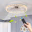 Ventilateur de plafond moderne en acrylique avec télécommande, lustre à DEL à intensité variable, moteur silencieux à 6 vitesses, conception encastrée pour le salon, la chambre à coucher et la salle à manger