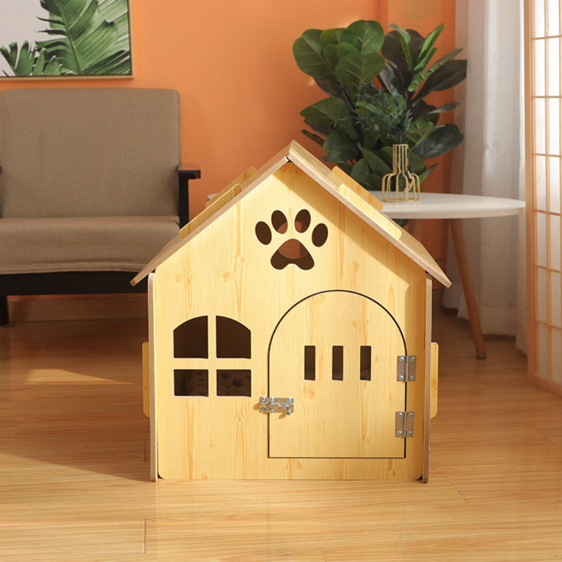 Abri pour chat maison multifonctionnel avec porte, L 22,44 po x l 20,47 po