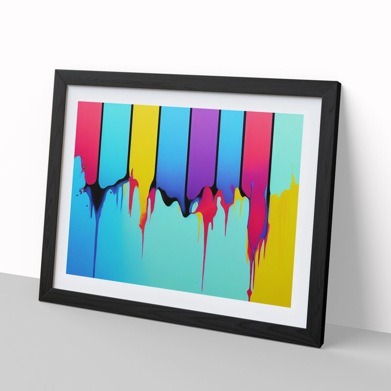 XH1022-8335X Stimulating Modern Abstract Art - Single Picture Frame Print, Black, 46cm H x 64cm W x 2cm D