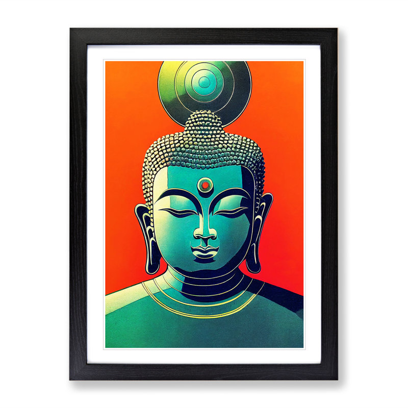 Wonderful Buddha - Single Picture Frame Print, Black Framed, 34cm H x 25cm W x 2cm D