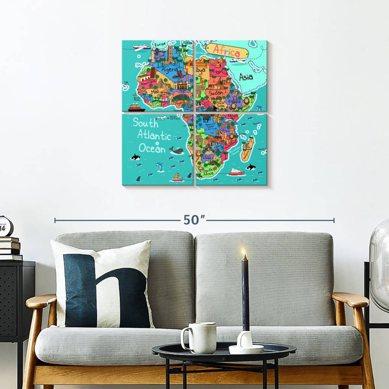 Carte de touriste d'Alazia en Afrique, H 26 po x l 26 po