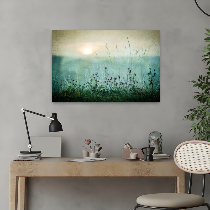Art contemporain contemporain, paysage d'automne abstrait, H 16 po x l 24 po