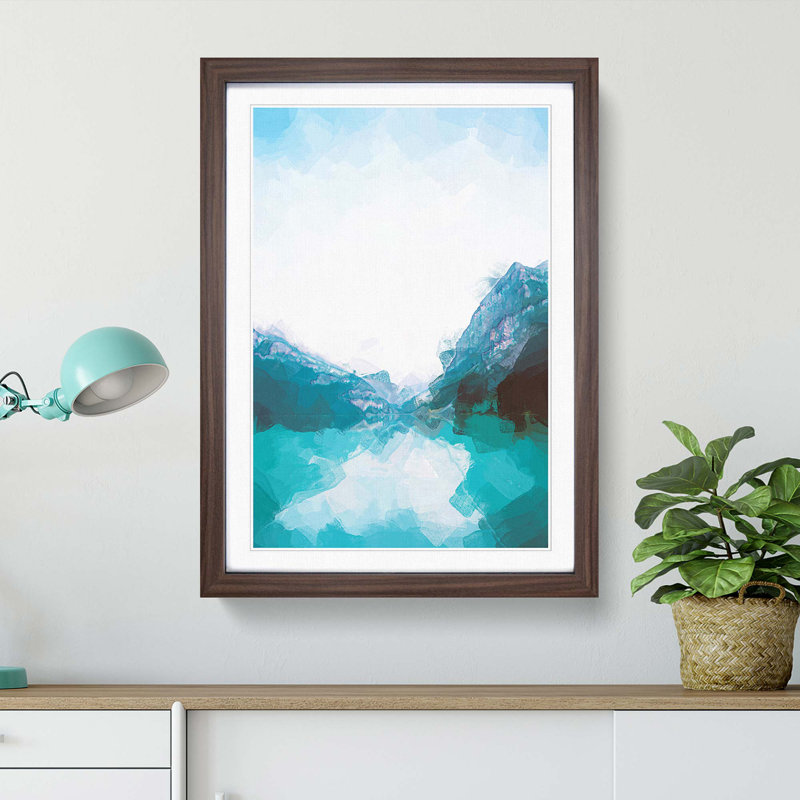 Lake Louise in Canada Abstract Art - Picture Frame Graphic Art Print, Walnut Framed, 65cm H x 48cm W x 2cm D