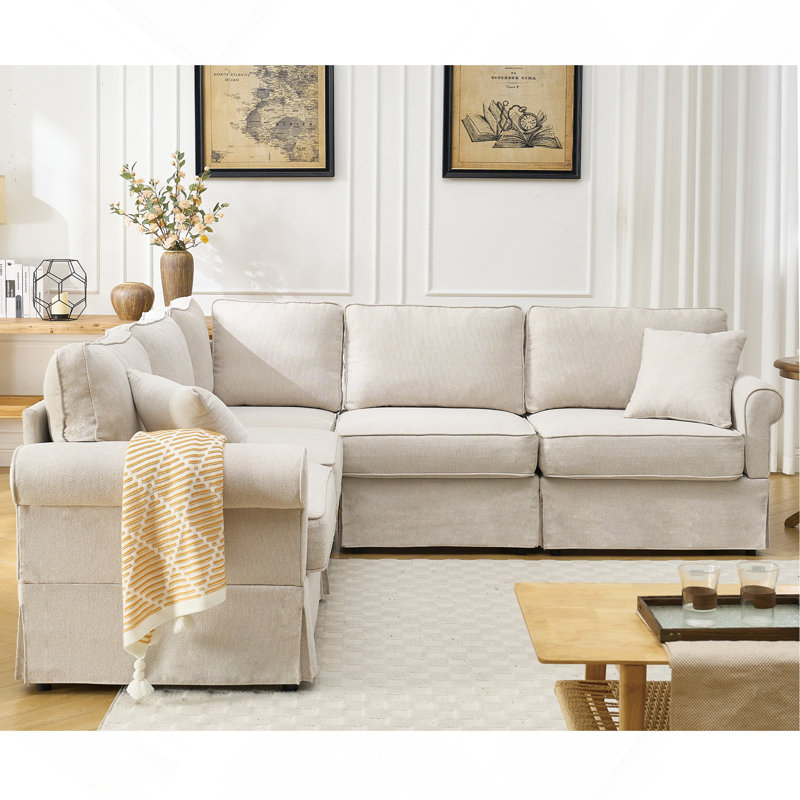 Modular Sectional Sofa Set, Beige