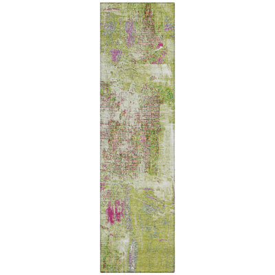 Aria Lime Washable Indoor-Outdoor Rug - 