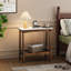 Table de chevet étroite avec tablette de rangement en ardoise rouge brun 23,5 po