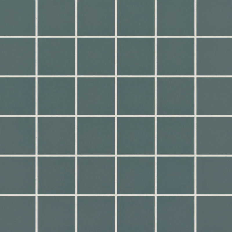 Marin 2" X 2" Square Matte Porcelain Mosaic In Sand Dollar, Ocean Teal