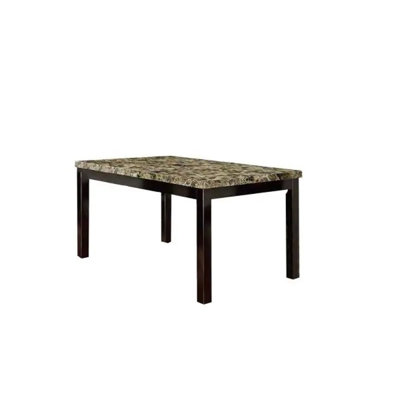 Table de salle à manger en faux marbre et placage de bouleau