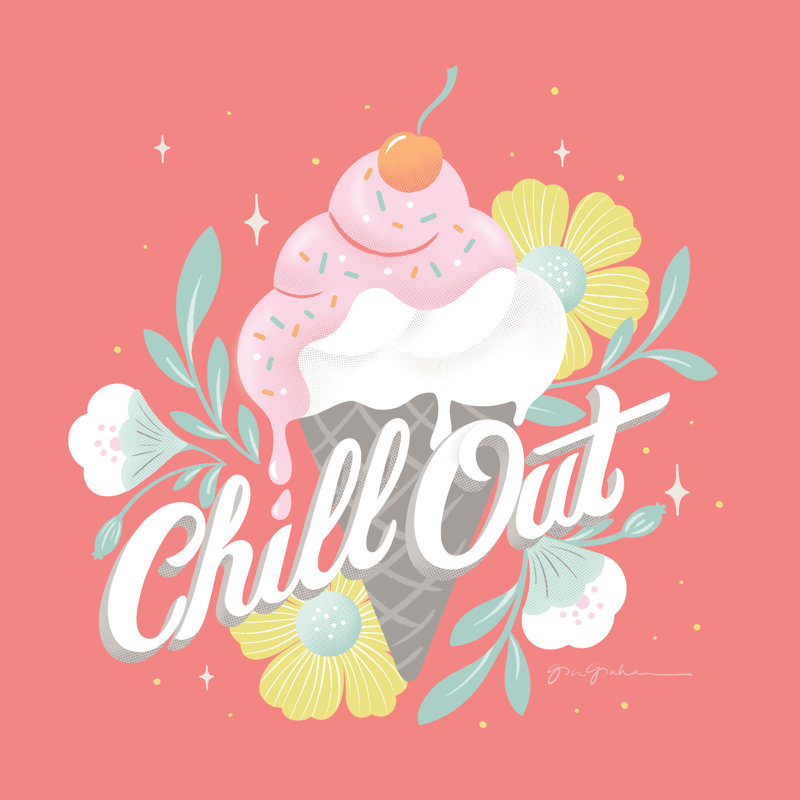 "Liyu Summer Chill I" sur toile par Gia Graham, reproduction, H 12 po x l 12 po