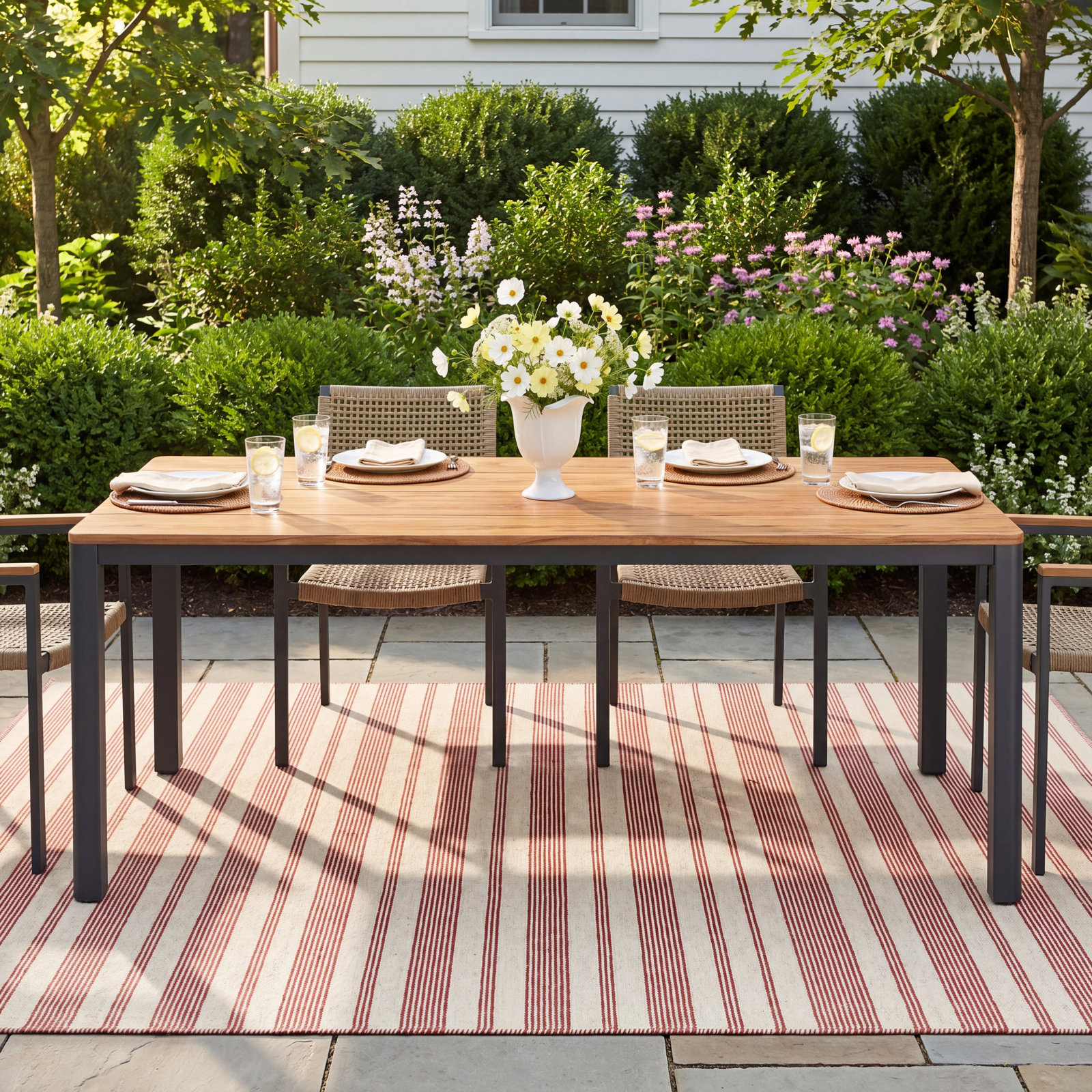 Beardall Teak Patio Dining Table, 39" W x 86" L x 30.3" H
