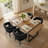 Modern 5-Piece Dining Set With 59" Rectangular Table And 4 Upholstered Arm Chairs-1474395253