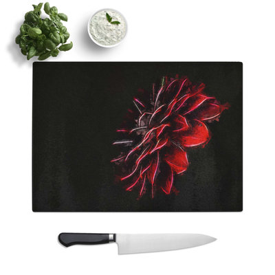 Tempered Glass Flower Chopping Board