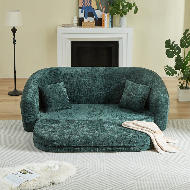 Canapé inclinable convertible Boneless Curved, Vert
