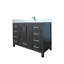 Meuble-lavabo 48 po avec lavabo et trou de robinet, meuble-lavabo avec 2 portes et 9 tiroirs en noir