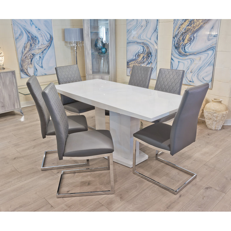 Shipka 6 - Person Butterfly Leaf Dining Set, Grey