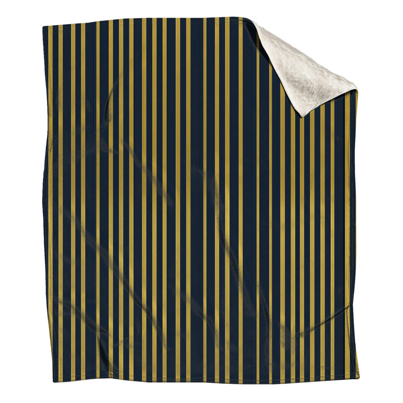 Jeté en molleton noir à rayures - Jeté à motif pour canapés ou lits, 50in W x 60in H