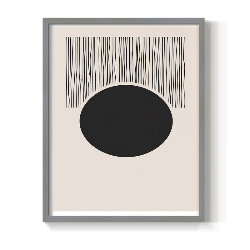 «Abstract Abstract», reproduction encadrée - prêt à accrocher - fabriquée aux États-Unis, H 10 po x l 8 po, Gris