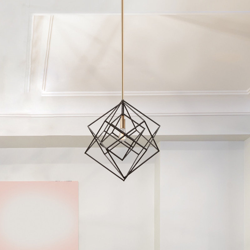 Luminaire suspendu géométrique 1 lumière Artistry, Or